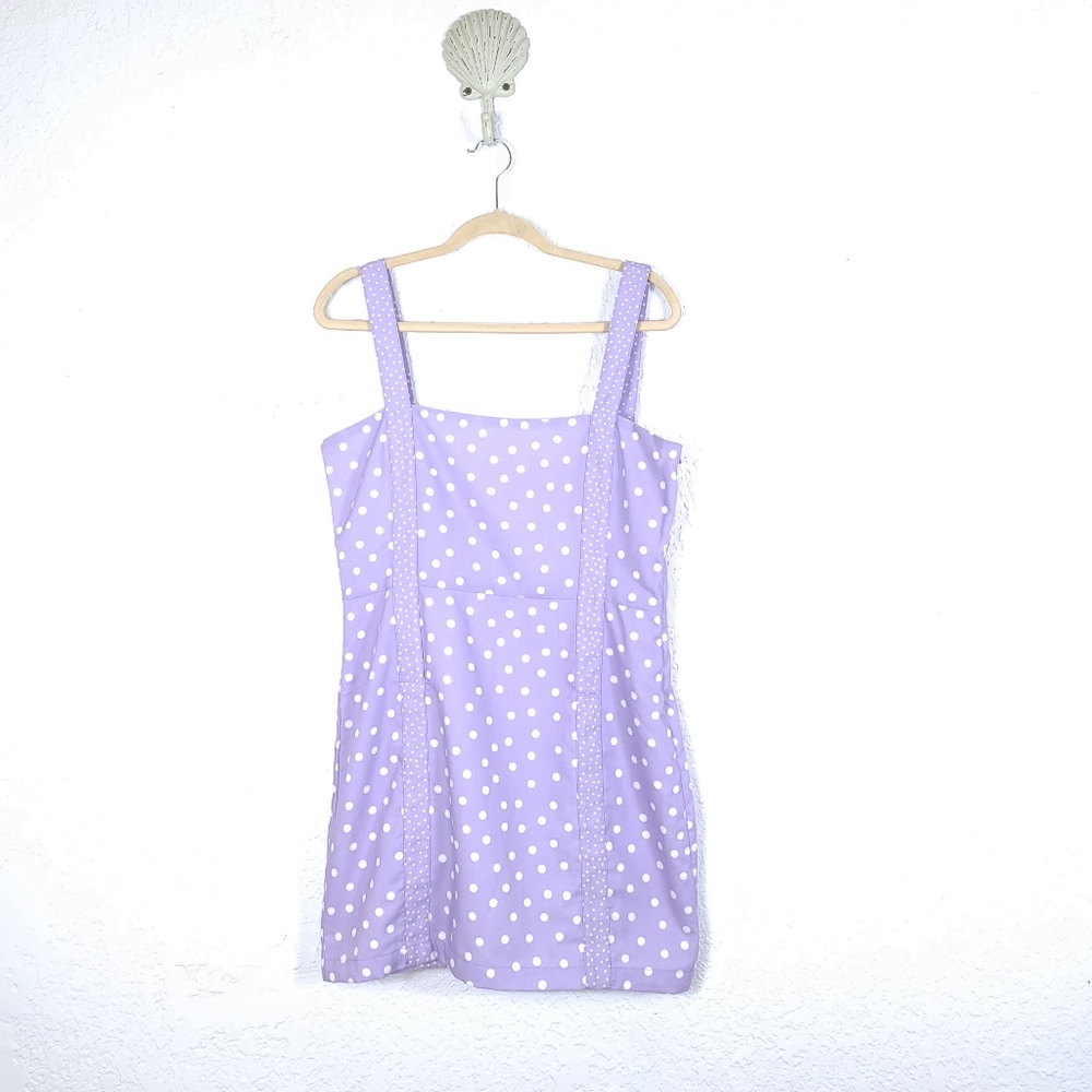 Solid & Stripes Lavender Polka Dot Mini Dress View 3